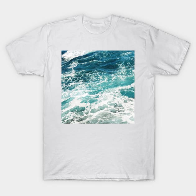 Blue Ocean Waves T-Shirt by AlexandraStr